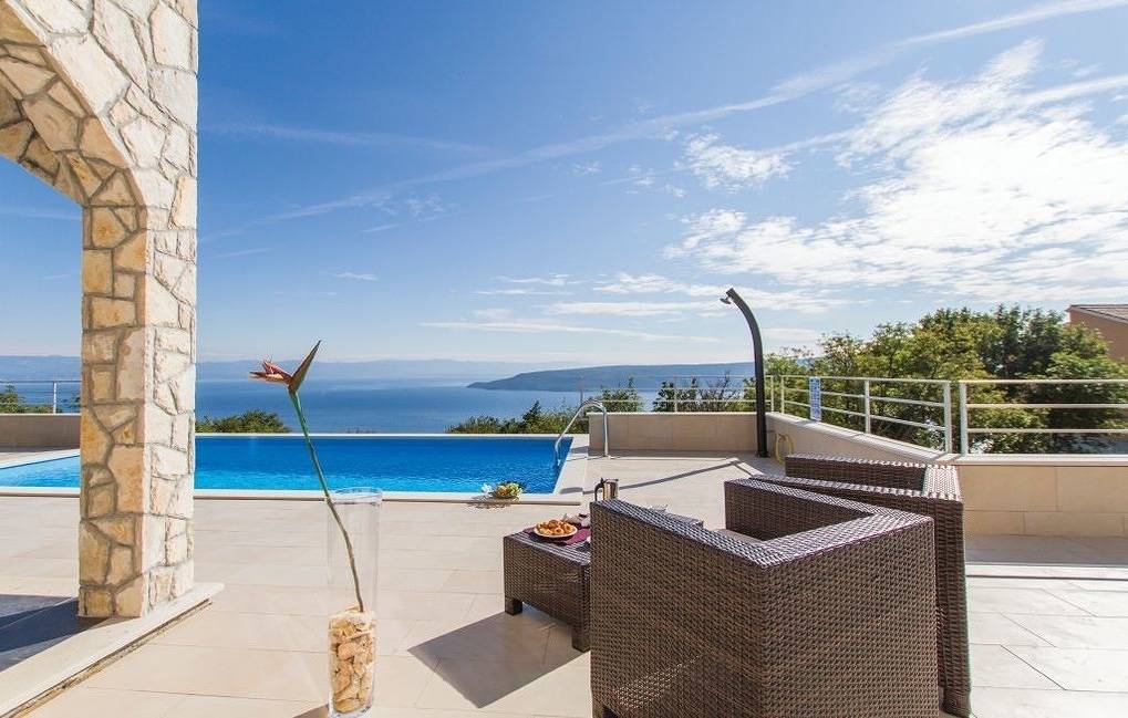 Doppelhaushälfte Seaview, Pool in Moscenicka Draga, Primorje-Gorski Kotar