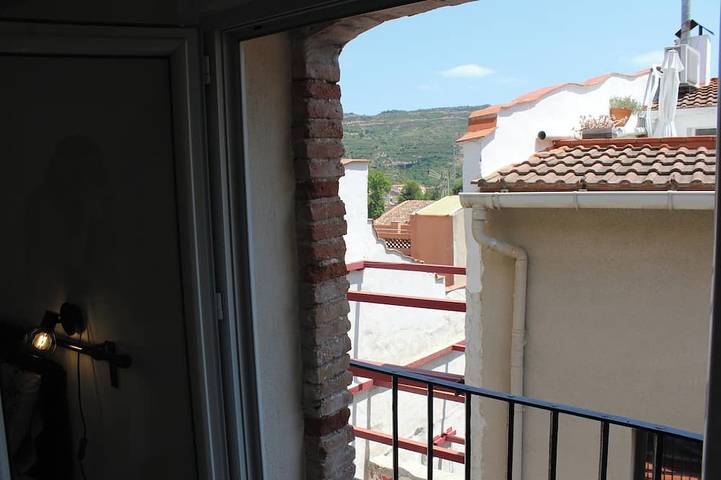 3-Story Gaudi Building with Montserrat Stone in Monistrol de Montserrat, Barcelona Binnenland