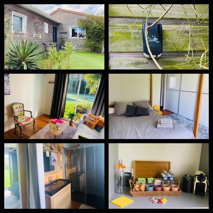 Gîte pour 4 personnes, avec Terrasse et Jardin ainsi que Piscine et Vue à Ligné