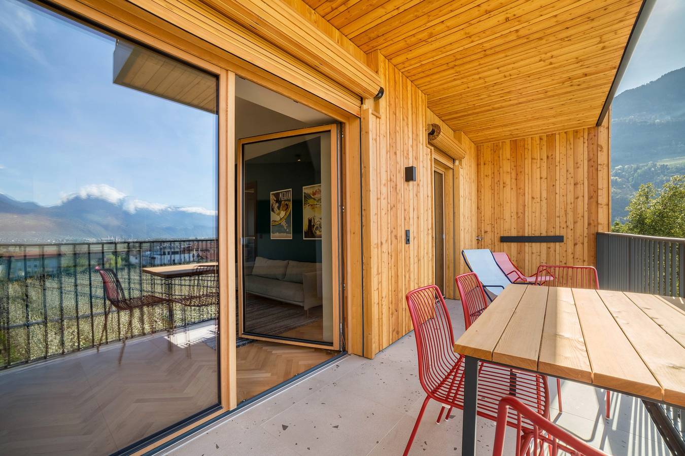 Ganze Wohnung, Ferienwohnung 'Villa Rosa Unterschöberlehof - Eliza' mit Bergblick, Wlan und Klimaanlage in Meran, Sarntaler Alpen