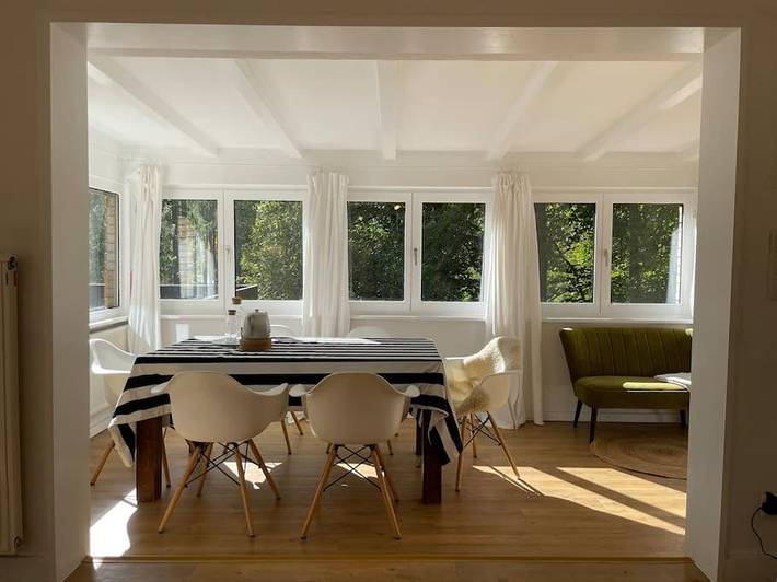 Ferienhaus für 4 Personen, mit Terrasse und Garten sowie Ausblick