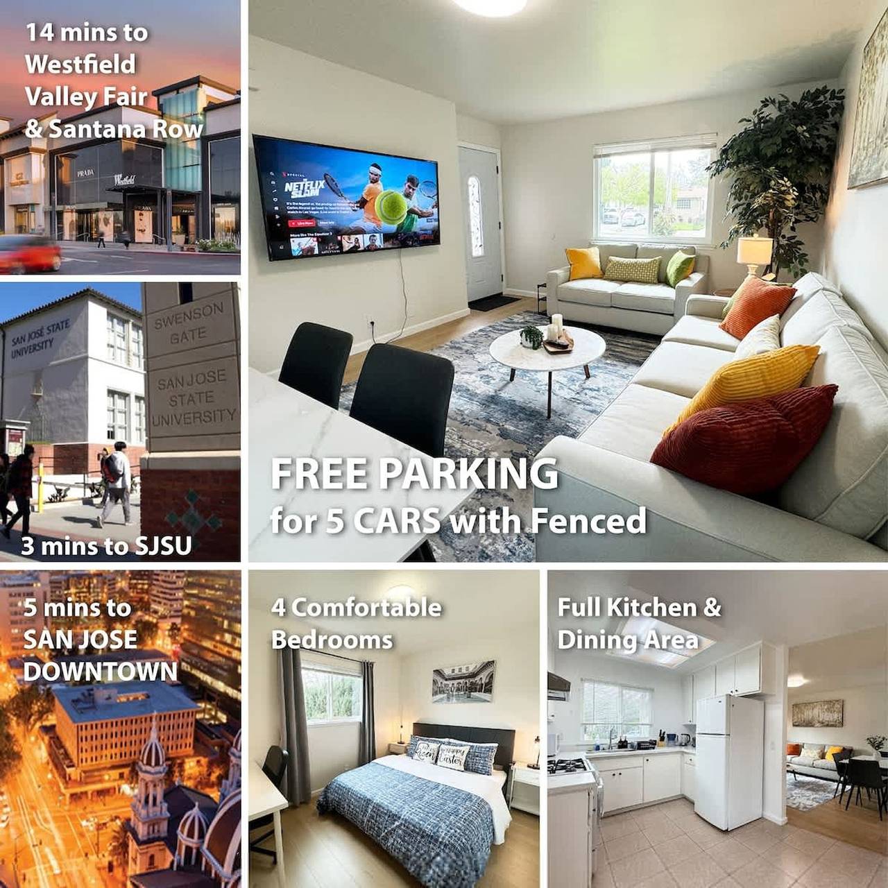 Comfortable 4Br Heart Downtown Sj  central Ac Sjsu in San José, Silicon Valley