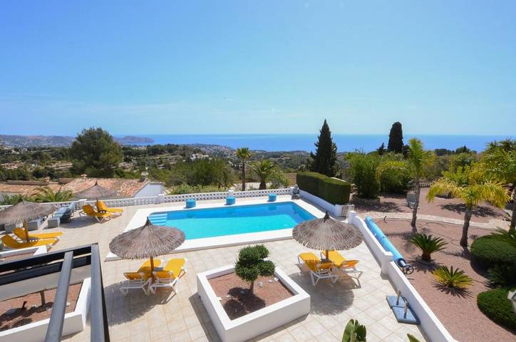 Chambre d’hôte pour 4 personnes, avec vue ainsi que piscine et jardin à Benissa