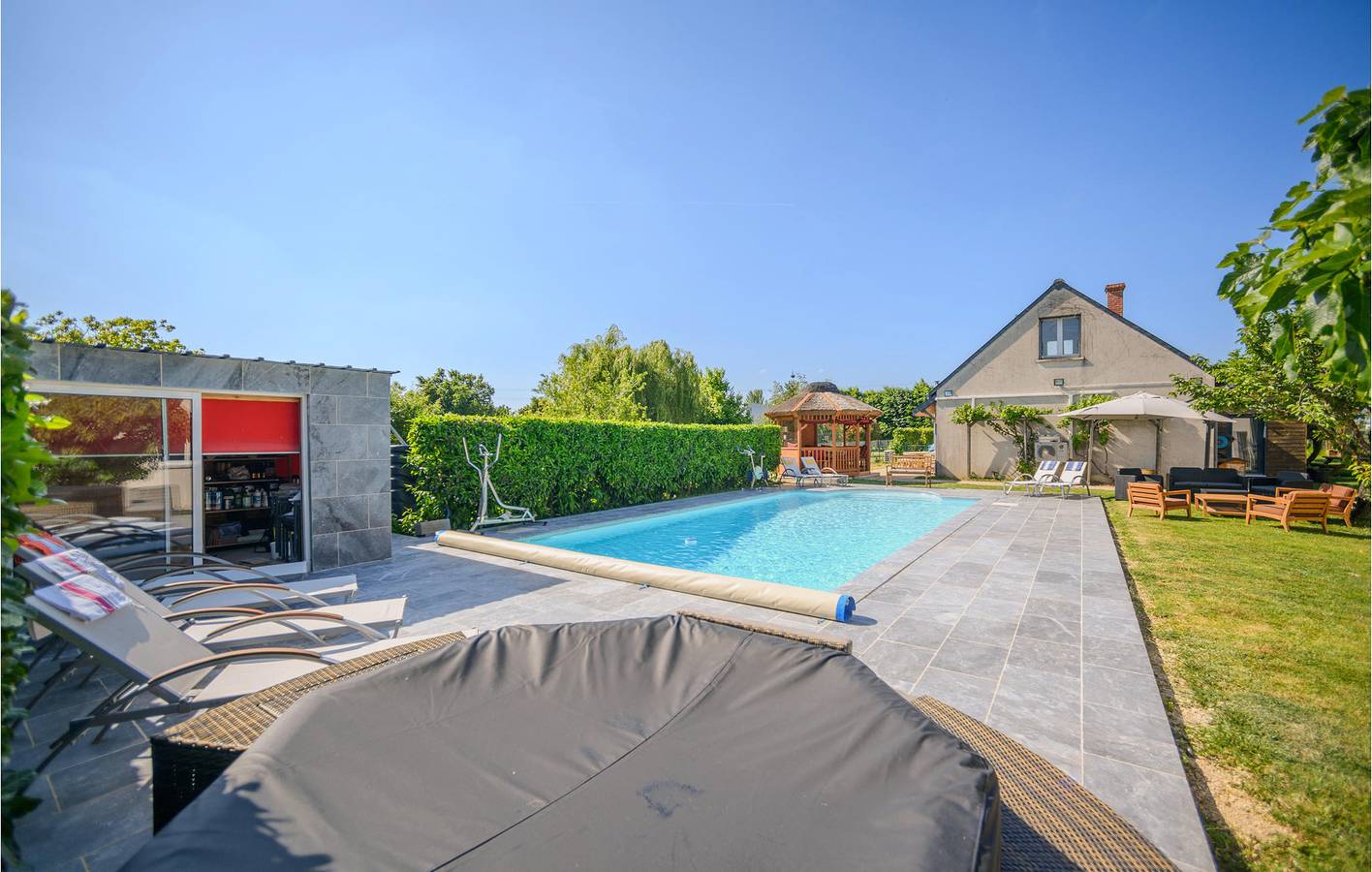 Strandnahe Zuflucht: 130qm, Parkplatz, TV, Pool, Internet in Fondettes, Tours und Umgebung