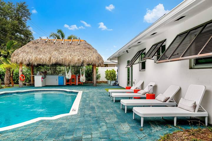 Vacation rental for 6 people, with pool and garden, child-friendly in Pompano Beach