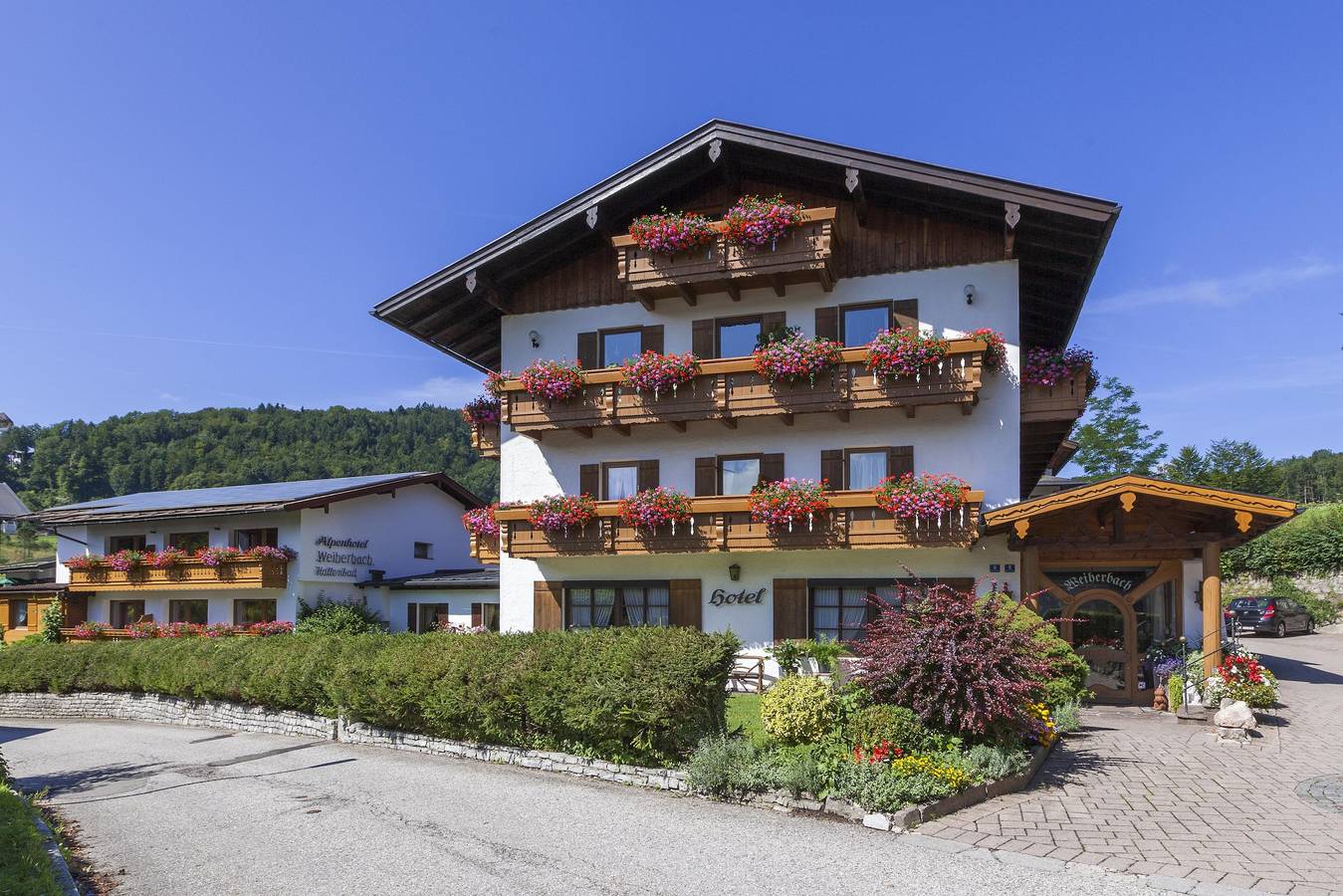 Alpenhotel Weiherbach - Doppelzimmer (Typ A) mit Dusche/Wc, Balkon in Berchtesgaden, Berchtesgadener Alpen