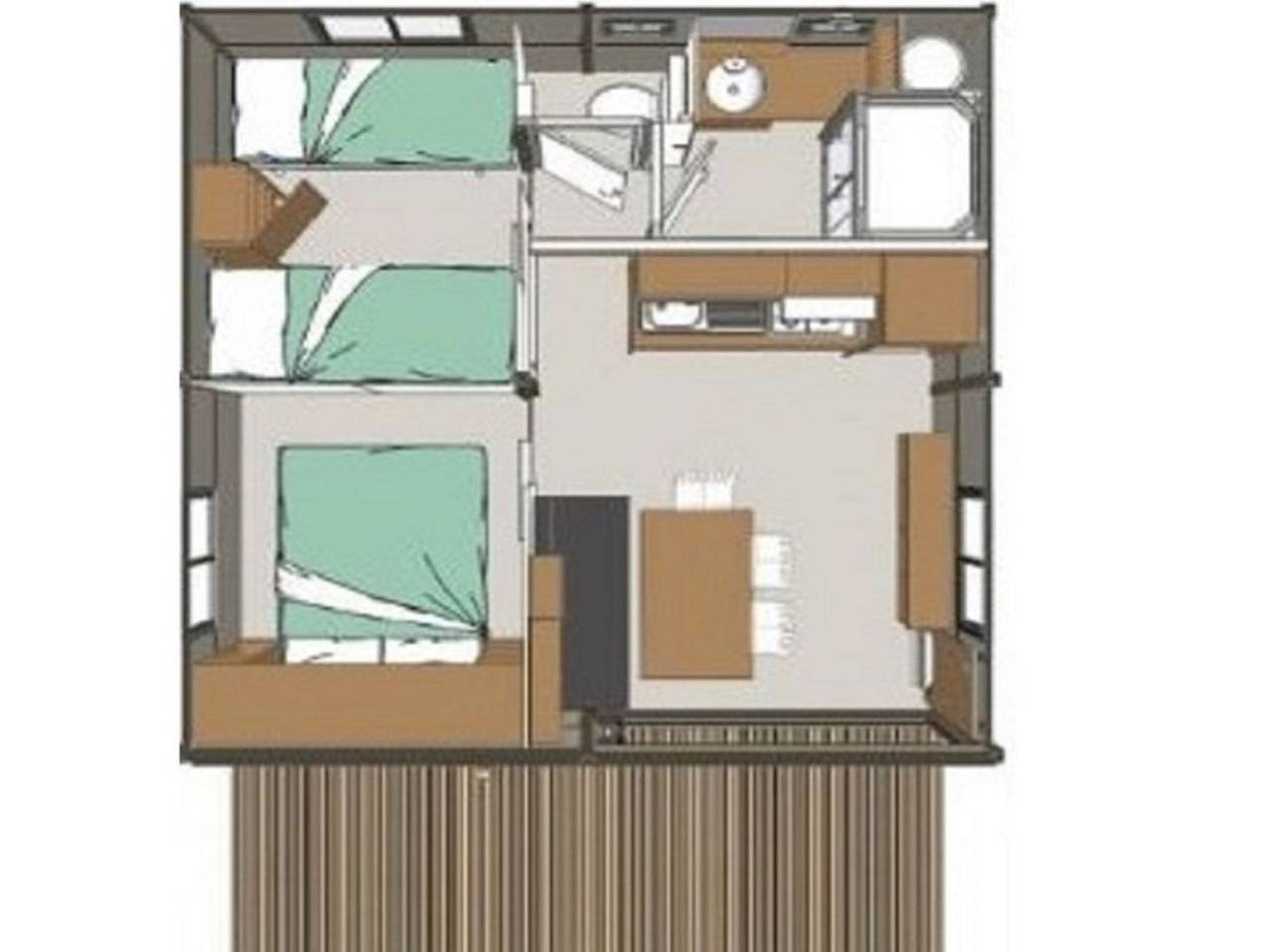 Chalet with Terrace at Camping Saint Jean, 4 People, 2 Rooms in Six-Fours-les-Plages, Middellandse Zeekust (Frankrijk)