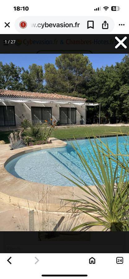 Chambre d’hôte pour 2 personnes, avec jardin et piscine