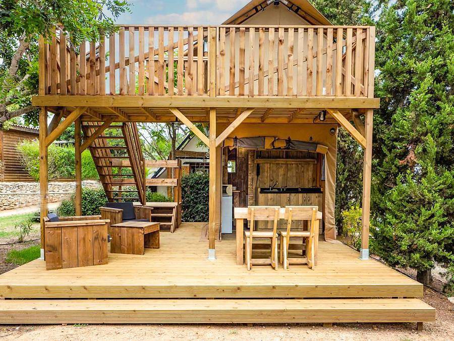 Camping L'Orangeraie - Camping Paradis - Tienda de lona y madera 2 personas - Luna Lodge 1dormitorio 2pers in Cálig, Costa del Azahar