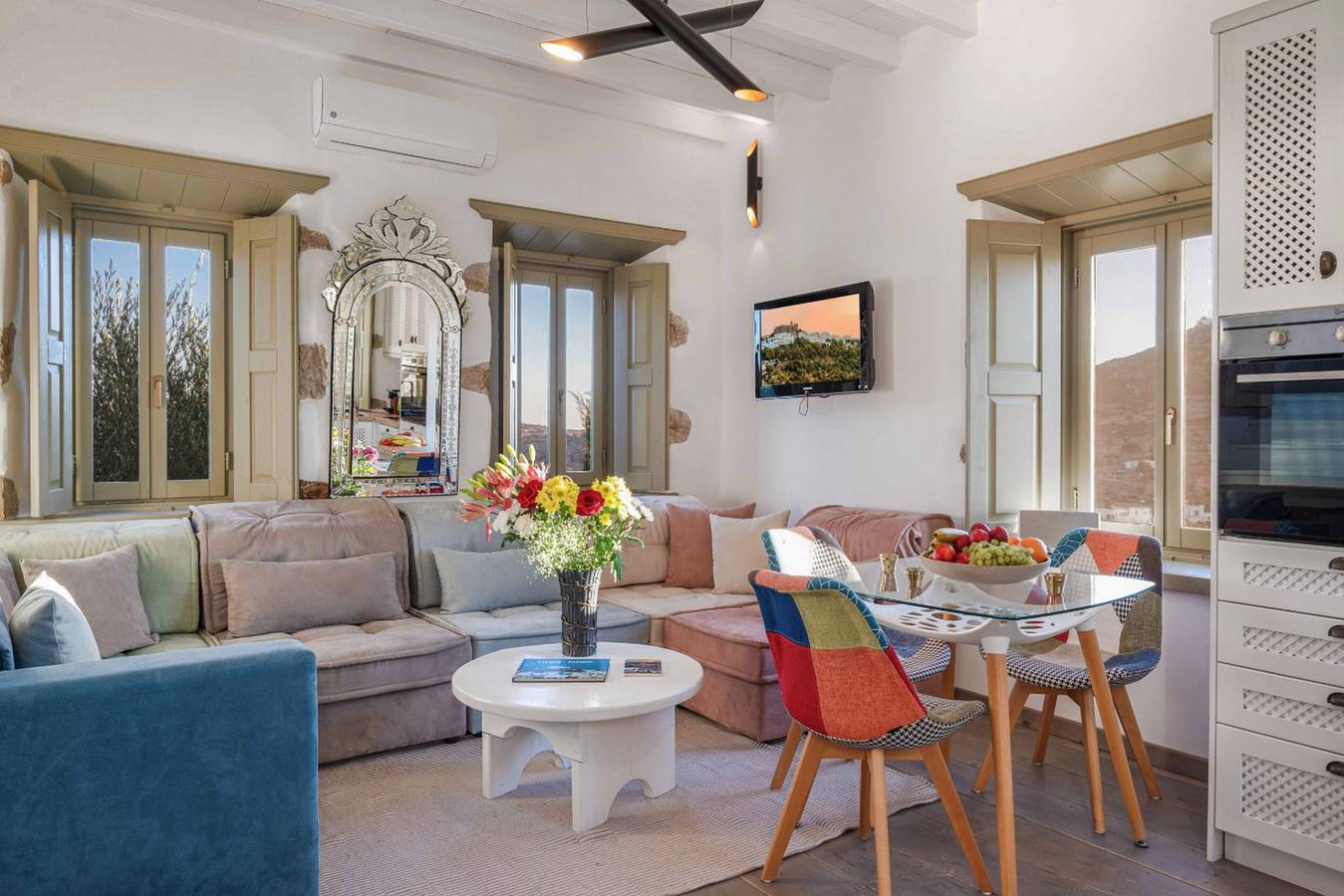 Endearing Patmos Villa | Azure Bliss Villa | Breathtaking Sea Views | Private Furnished Terrace with Mini Pool/Jacuzzi | Peaceful Outdoor Ambiance | Prime Location in Patmos Ville, Dodécanèse