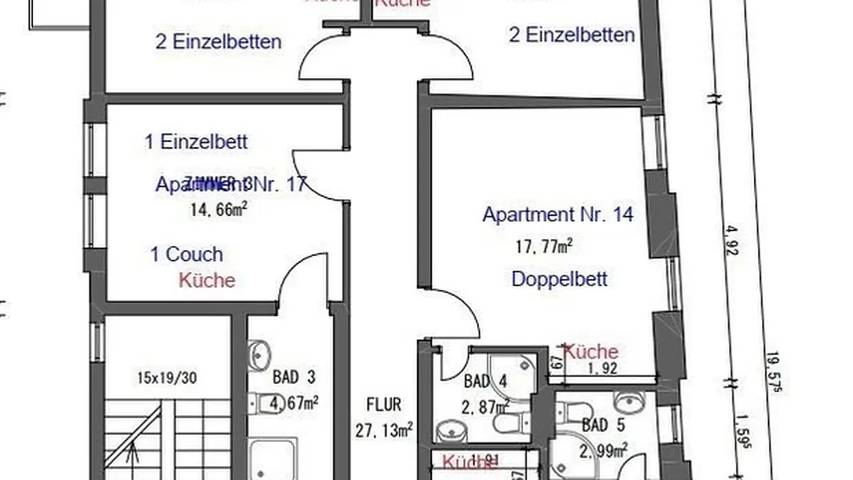 Ferienwohnung für 44 Personen, mit Balkon in Zwingenberg - 4