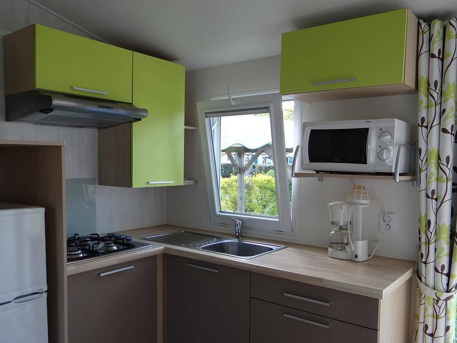 Camping Les Hortensias - Mobilheim 4 personen - Mobil-Home 2 Zimmer Clim (en Sonntag Juli/August) in Rosières (Ardèche), Parc naturel régional des Monts d'Ardèche