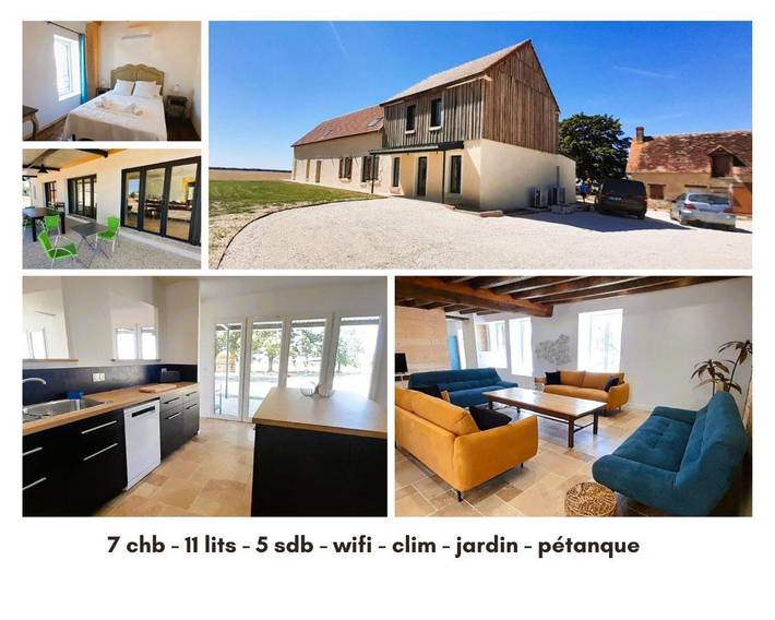 Location de vacances pour 15 personnes, avec terrasse et jardin à Argy