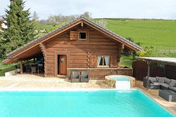 Chambre d’hôte pour 2 personnes, avec piscine ainsi que vue sur le lac et jardin à Épagny