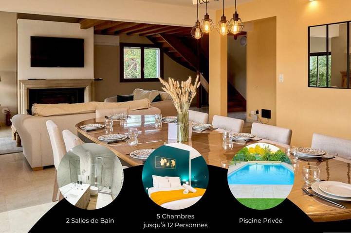 Location de vacances pour 12 personnes, avec Terrasse et Jardin ainsi que Piscine et Vue à Magny-Cours
