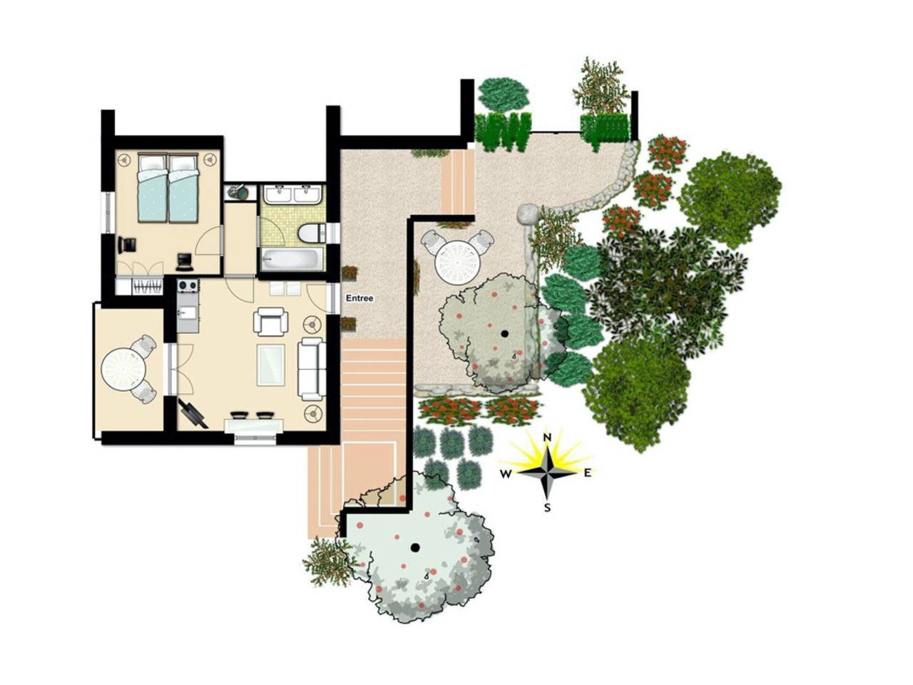 Ganze Wohnung, Apartment „Villafleury“ mit privater Terrasse, Balkon und Wlan in Montbrun-les-Bains, Nyons und Umgebung