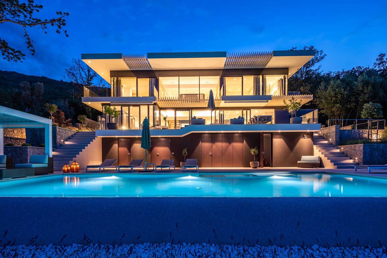 Villa für 10 Personen mit Balkon in Medveja, Opatija Riviera