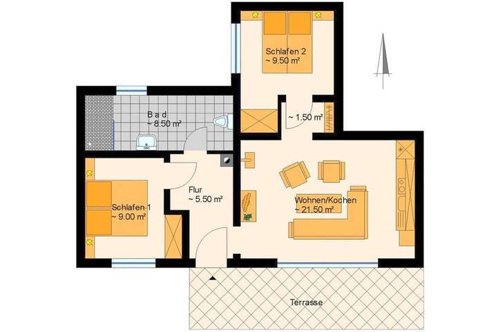 Ferienwohnung für 4 Personen, mit Garten in Mahlzow - 3