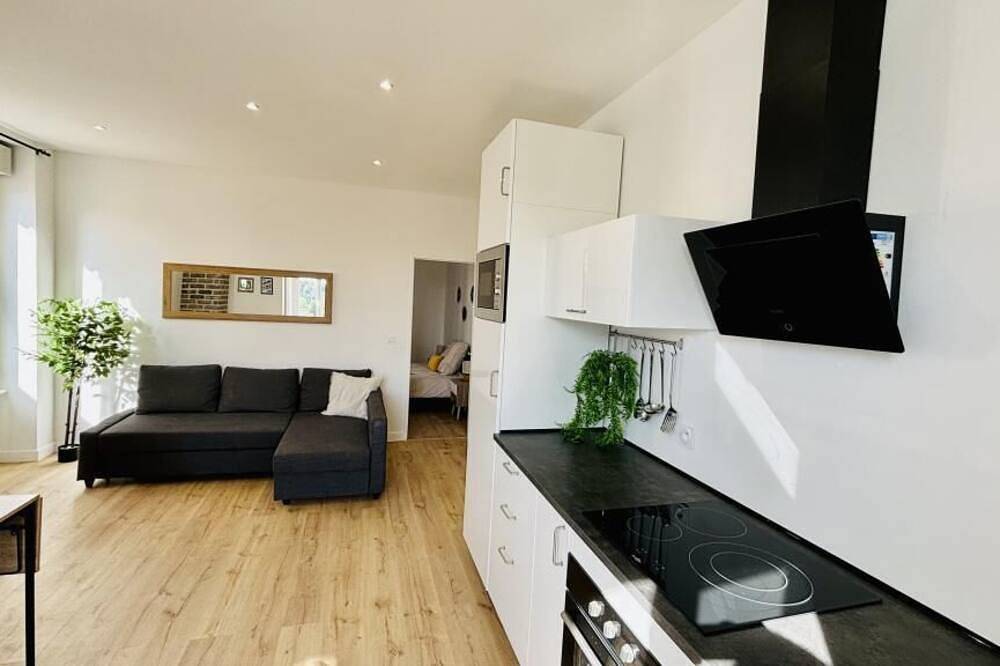 Appartement entier, Confortable T2 moderne près du métro in Oullins, Lyon et ses environs