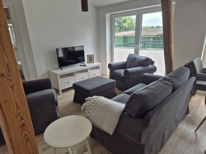 Ferienwohnung für 4 Personen, mit Balkon und Terrasse sowie Garten und Sauna am Nord-Ostsee-Kanal