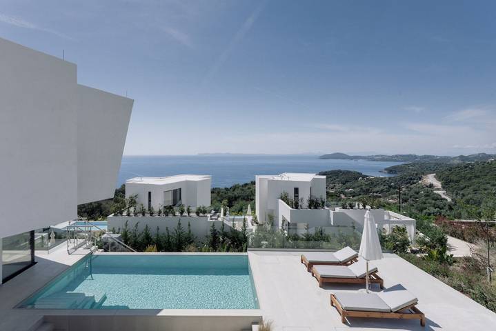 Ferienhaus für 6 Personen, mit Meerblick und Balkon sowie Garten in Epirus
