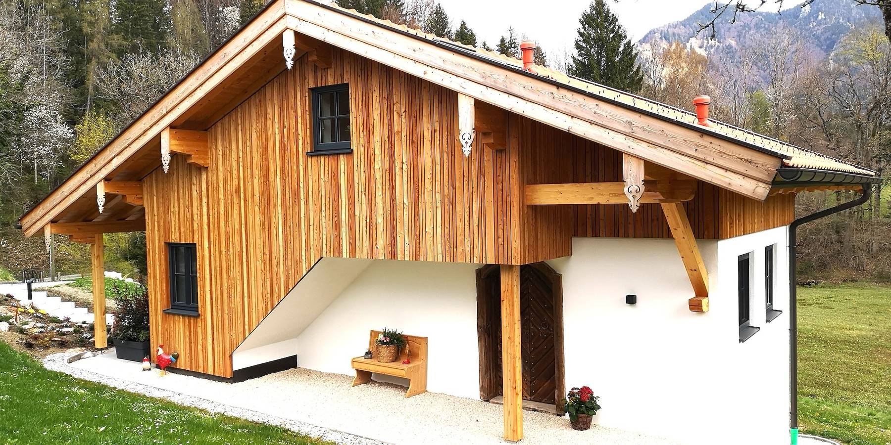 Alpenchalet-Chiemgau - Chalet 80qm für 1-2 Personen mit Wohn- und Küchenbereich, Schlafzimmer, Bad, extra Wc in Marquartstein, Bayerische Alpen