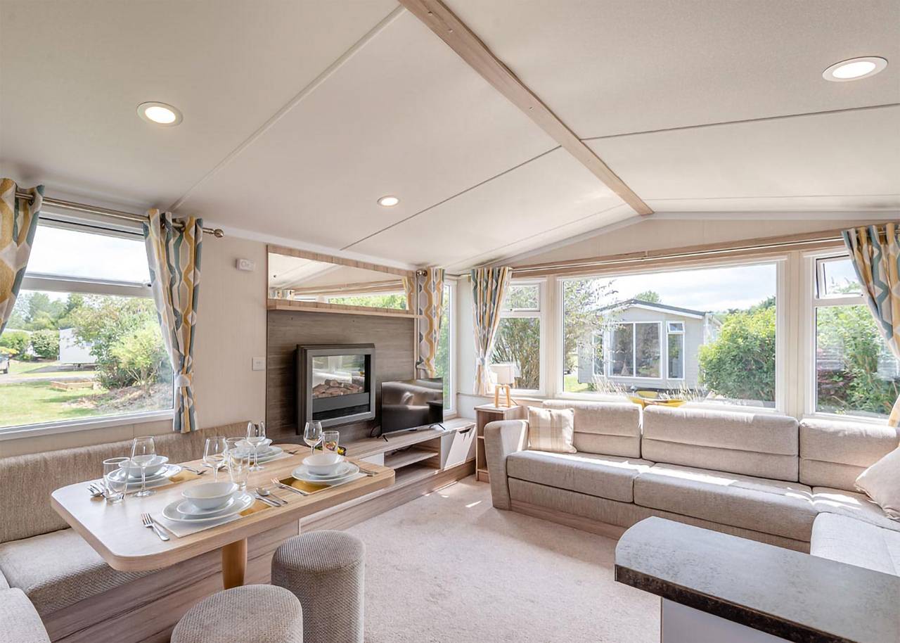 Silver Caravan with parking in Skegness, Lincolnshire