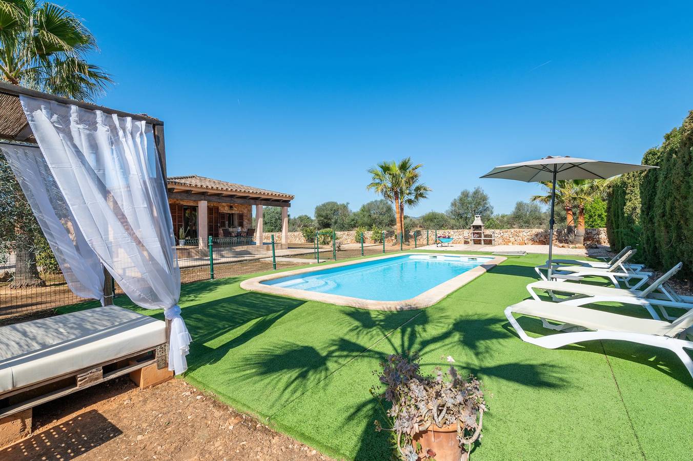 Landhaus 'Ses Oliveres' mit Bergblick, Wlan und Klimaanlage in Campos, Mallorca Süden