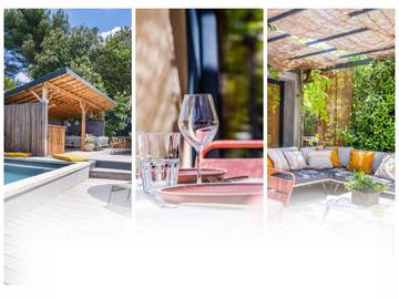 Gîte pour 6 personnes, avec balcon ainsi que piscine et jardin à Puget