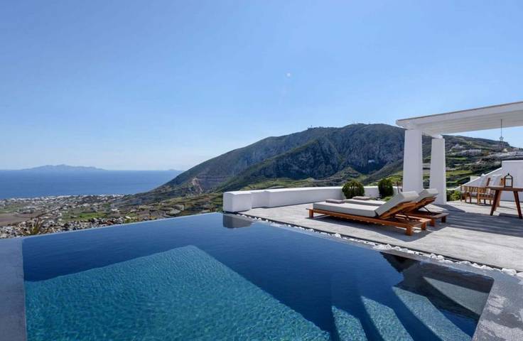 Ferienhaus für 4 Personen, mit Meerblick und Garten sowie Terrasse und Pool