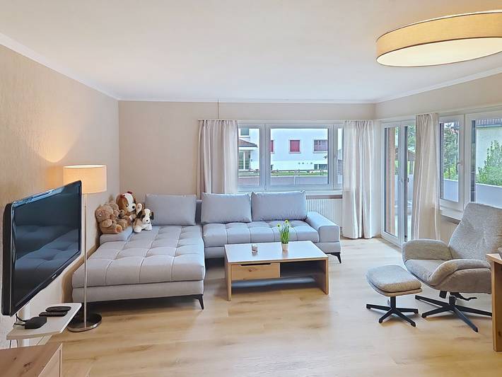 Ferienwohnung für 4 Personen, mit Balkon und Garten sowie Ausblick
