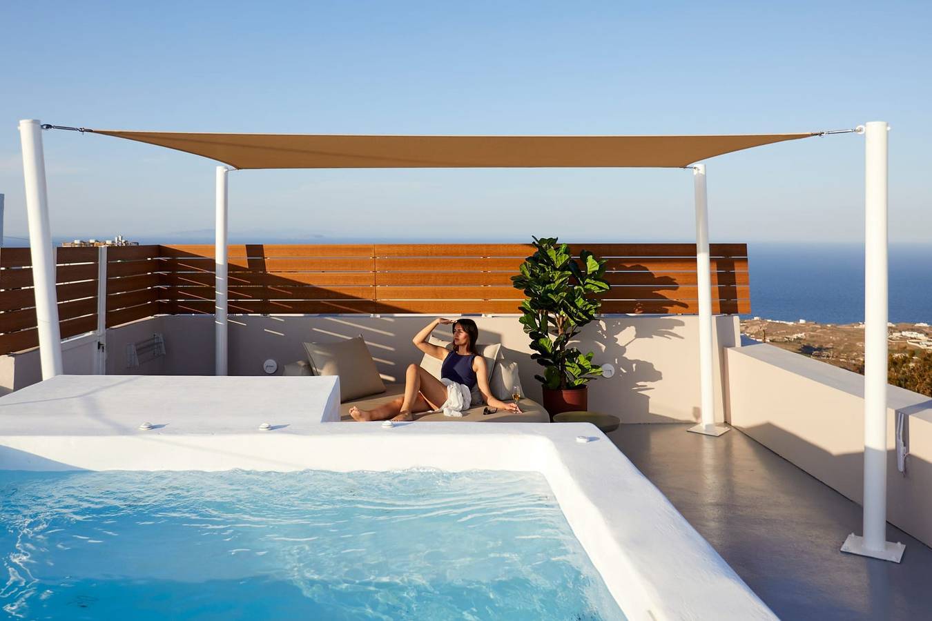 Wonderful Santorini Villa | Villa Sheril | 1 Bedroom Suite | Outdoor Hot Tub | Spectacular Caldera View | Firostefani in Firostefani, Imerovigli