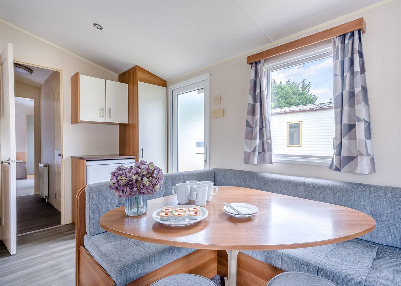 Silver Caravan with parking & decking 6 P in Carmarthenshire