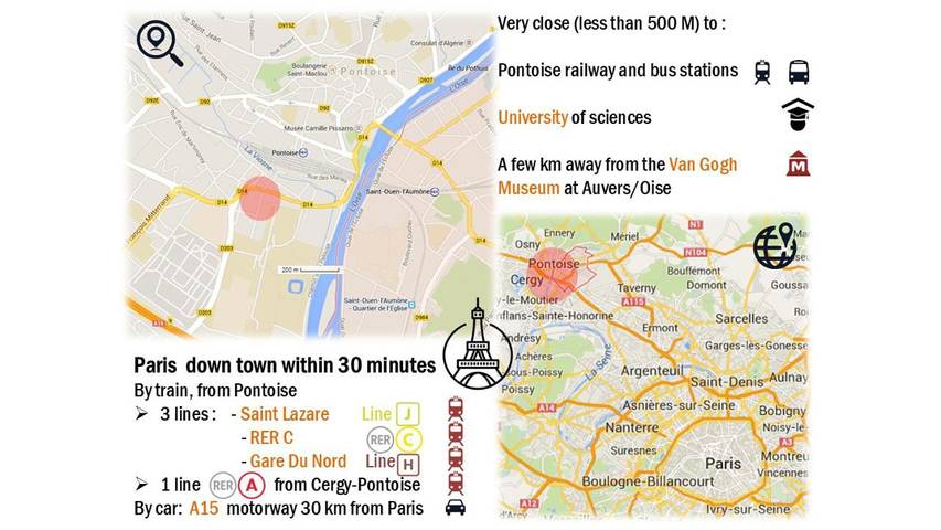 Location de vacances pour 2 personnes, avec vue et jardin à Pontoise - 3