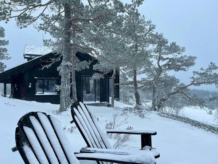 Familienhütte mit Aussicht in Hillestad in Tveitvatnet, Åmli