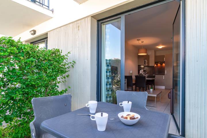 Appartement de vacances pour 4 personnes, avec Terrasse ainsi que Jardin et Piscine à Concarneau