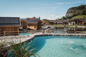 Hütte für 2 Personen, mit Sauna und Seeblick sowie Garten im Allgäu