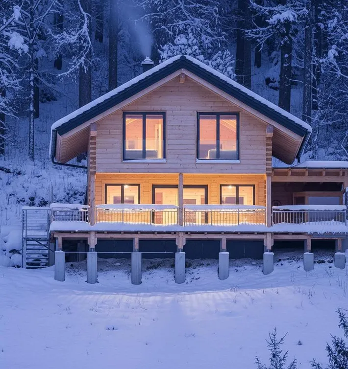 Ferienhaus für 6 Personen, mit Ausblick und Sauna sowie Balkon - 1