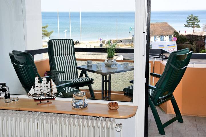 Ferienwohnung mit Meerblick für 3 Personen, mit Balkon und Seeblick