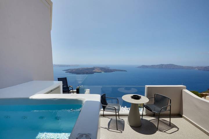 Villa pour 2 personnes, avec Vue sur l’océan ainsi que Balcon et Terrasse à Thera