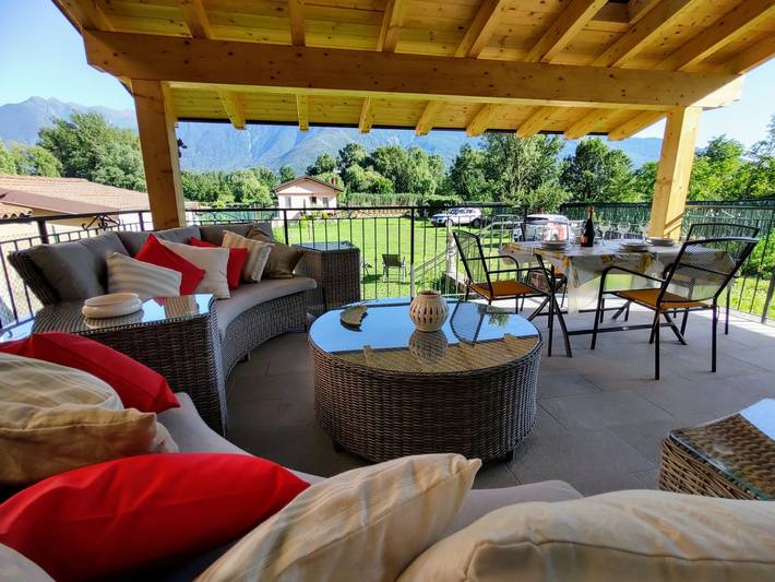 Ferienhaus für 7 Personen, mit Balkon und Garten in Bergell