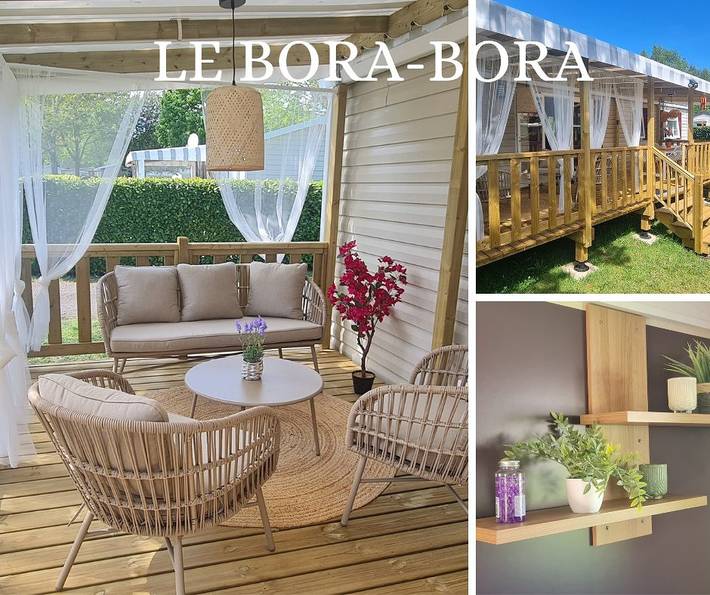 Camping pour 8 personnes, avec piscine ainsi que jardin et terrasse