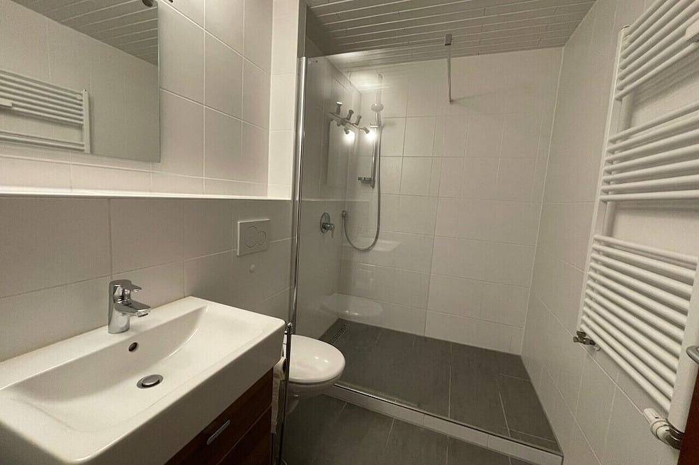 Ganze Wohnung, Appt (4p), Mittelberg, Kleinwalsertal, Balkon (Sw), Pistenansicht (200m). Bahnen in Mittelberg, Kleinwalsertal