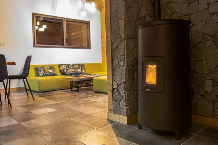 Chalé « Les Boullias Sauna »: vista montanha, terraço privado e Wi-Fi in La Bresse, Parc naturel régional des Ballons des Vosges