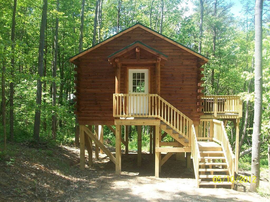 Kabine-Eigenes Badezimmer-Standard-Overlook Cabin in Hocking Hills