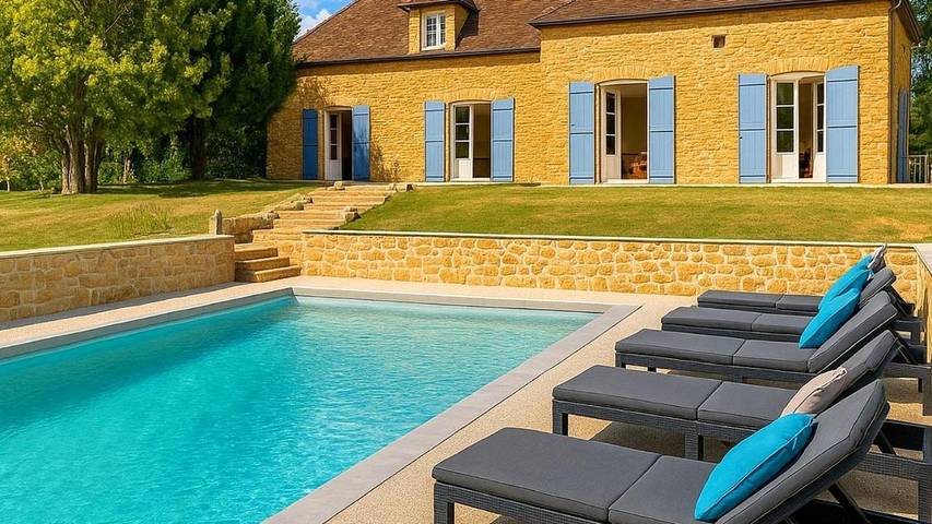 Location de vacances pour 8 personnes, avec vue ainsi que piscine et jardin à Marsalès - 3