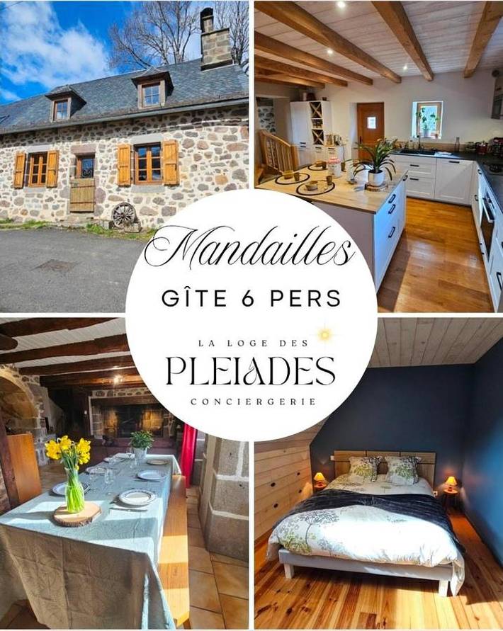 Gîte pour 6 personnes, avec terrasse, animaux acceptés à Mandailles-Saint-Julien