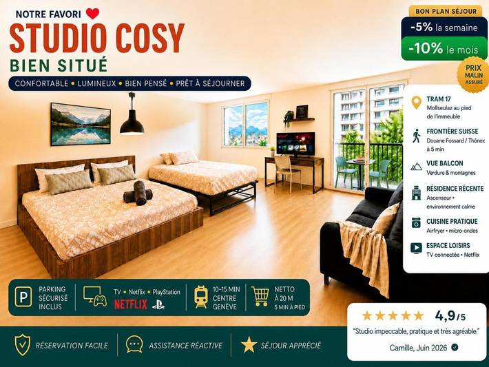 Appartement de vacances pour 4 personnes, avec Balcon et Vue