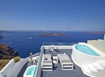 Villa pour 2 personnes, avec terrasse et vue sur l’océan dans Firostefani