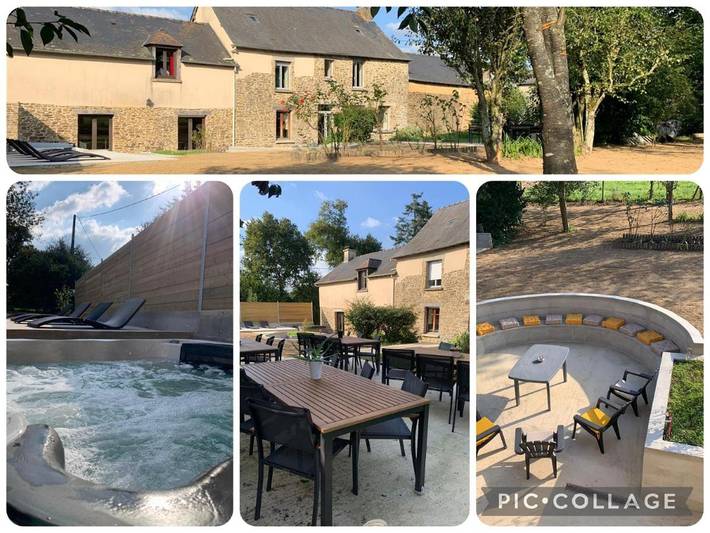 Location de vacances pour 22 personnes, avec Jacuzzi et Terrasse ainsi que Jardin et Vue dans Saint-Médard-sur-Ille